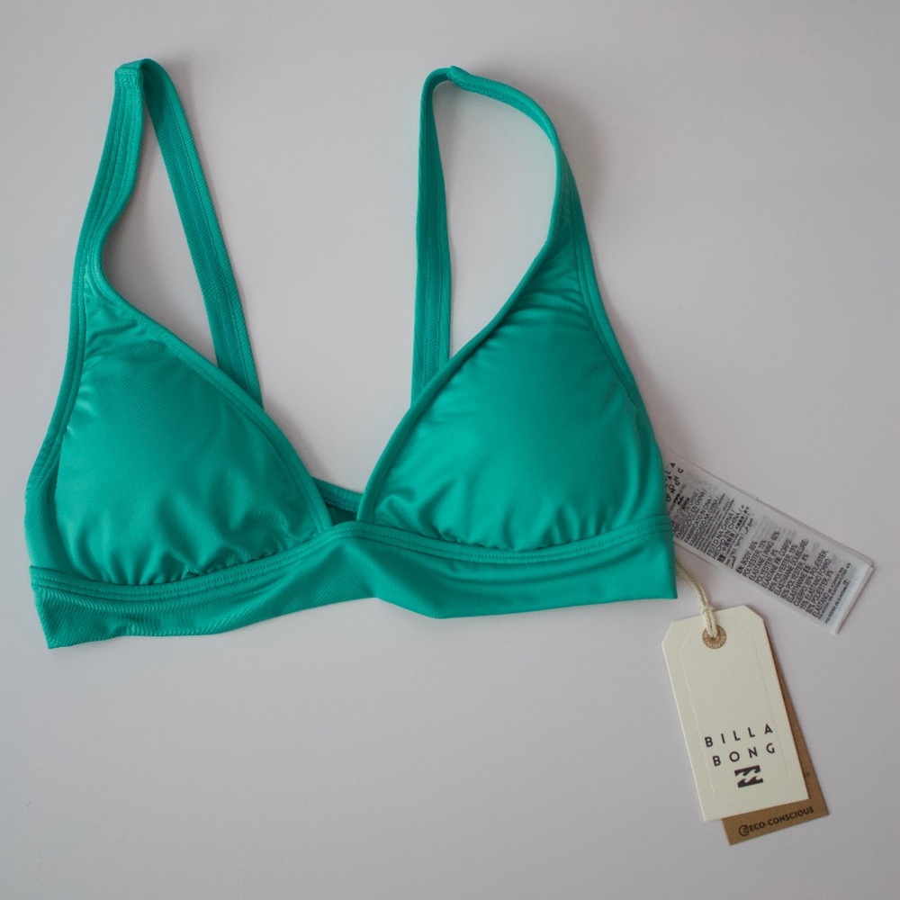Billabong Classic Solid Banded Triangle Bikini Top Medium NWT
